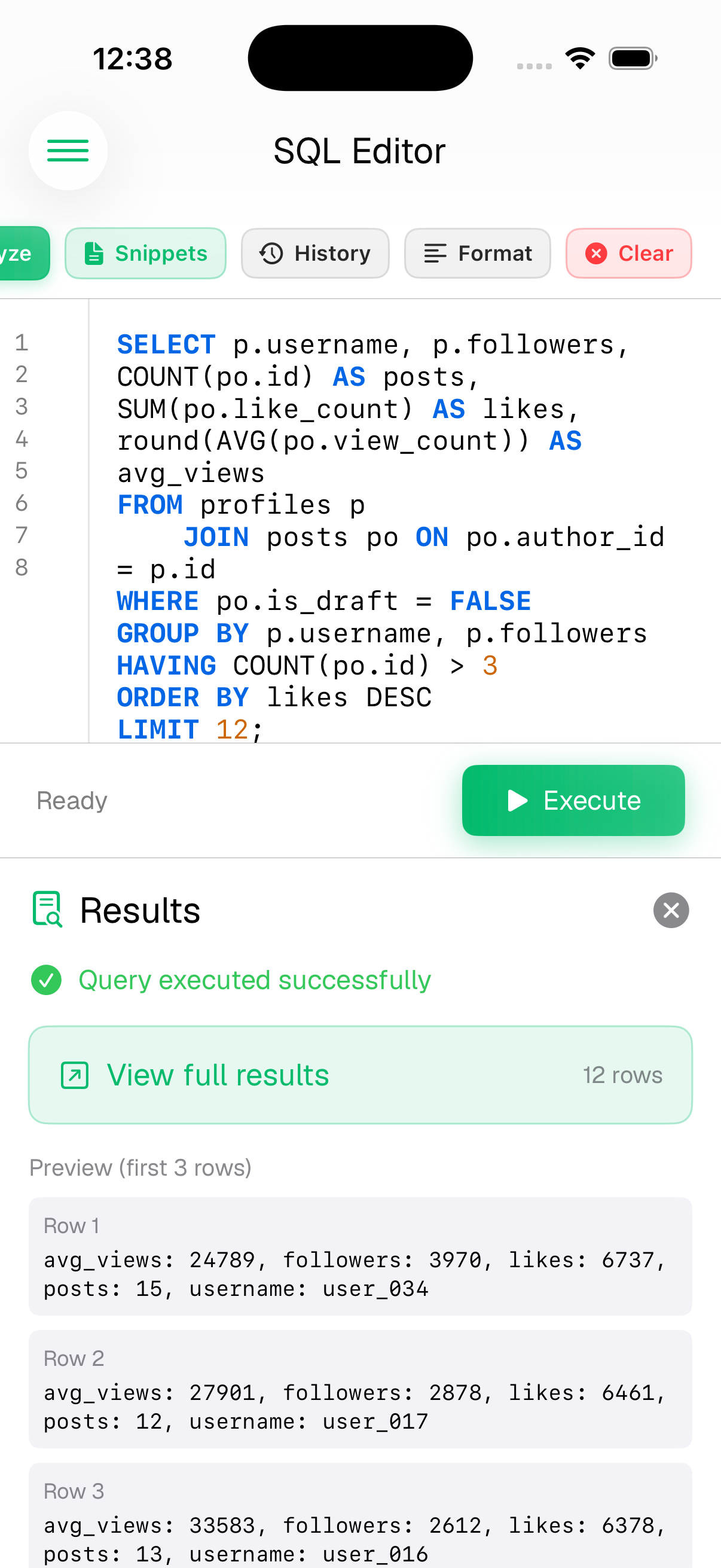 Supanator SQL Editor